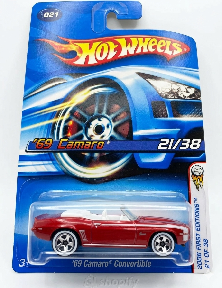 Hot Wheels 2006 First Edition 21/38 1969 Camaro Convertible #021