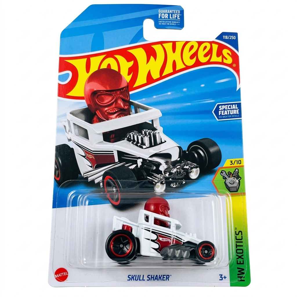 2025 Hot Wheels White Skull Shaker 3/10 Experimotors 11 250