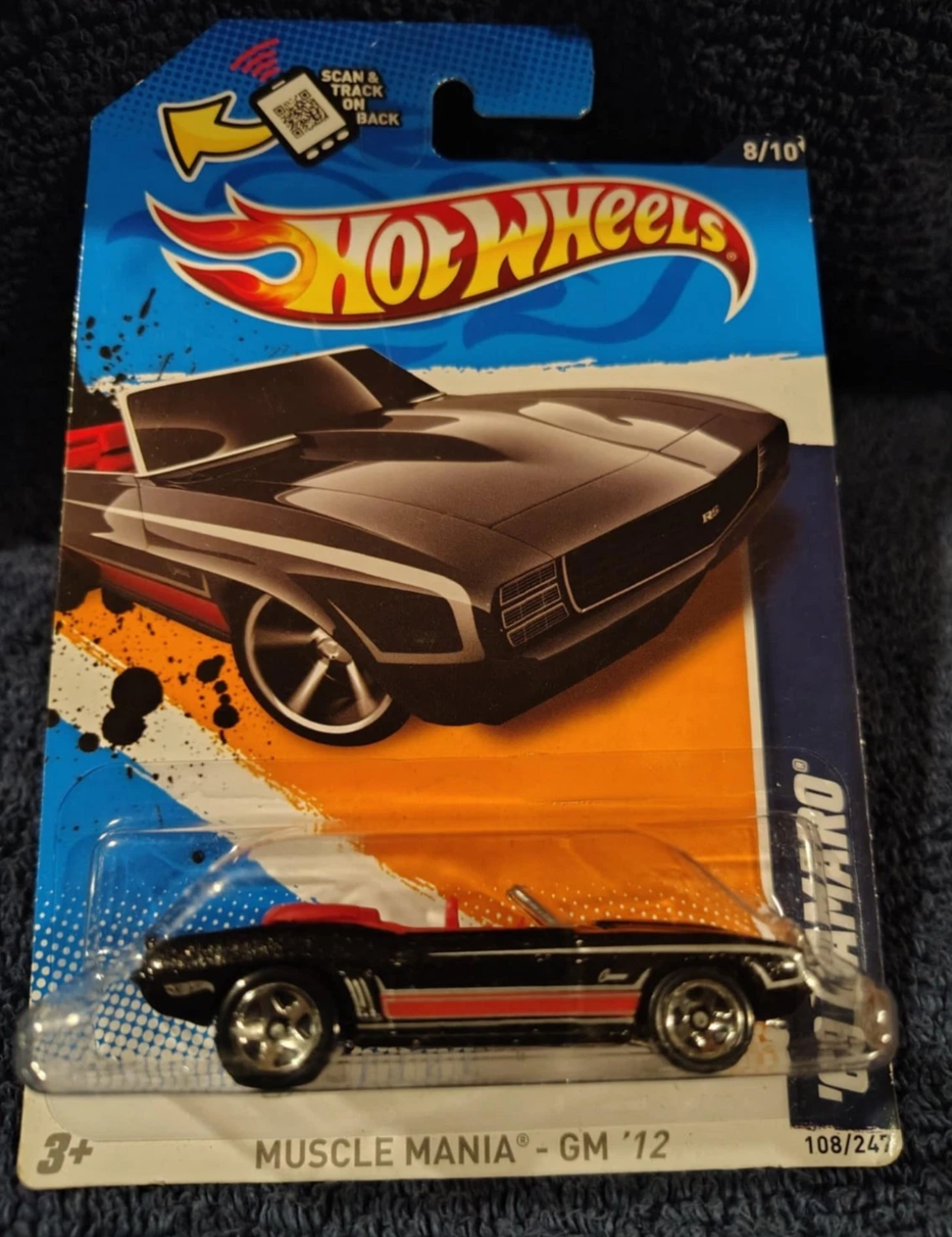 Hot Wheels Muscle Mania GM '12 '69 Camaro Black 108/247 W6
