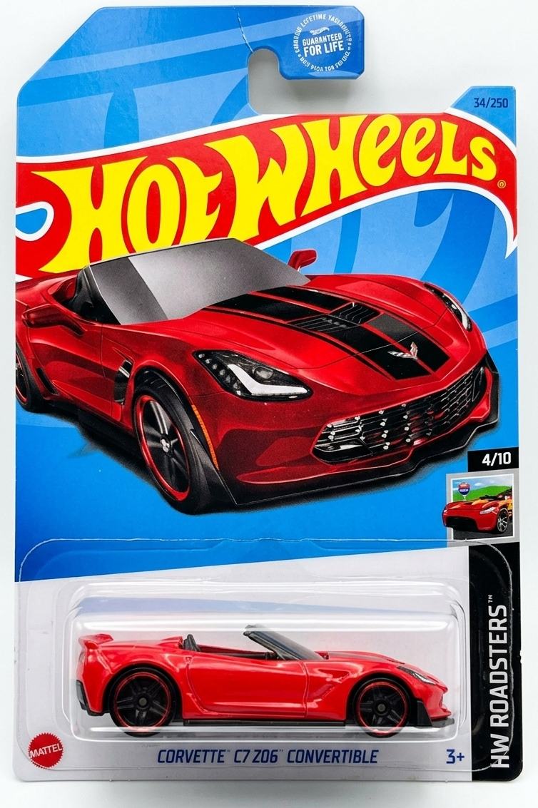 Hot Wheels 1:64 Corvette C7 Z06 Convertible - Red - HW Roadsters