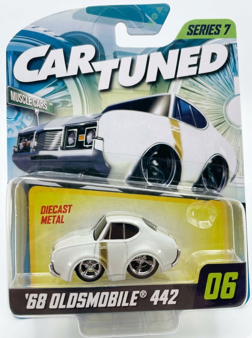 Car Tuned '68 Oldsmobile 442 diecast car in packaging on a white background