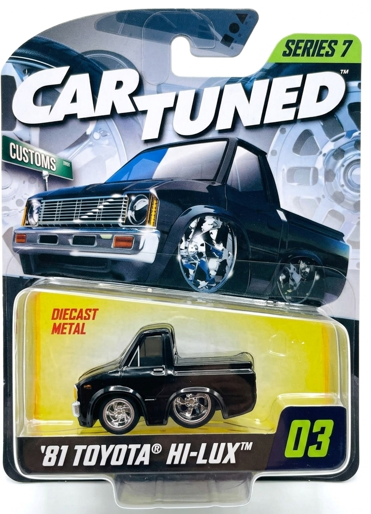 Toy truck in packaging with 'Car Tuned' branding