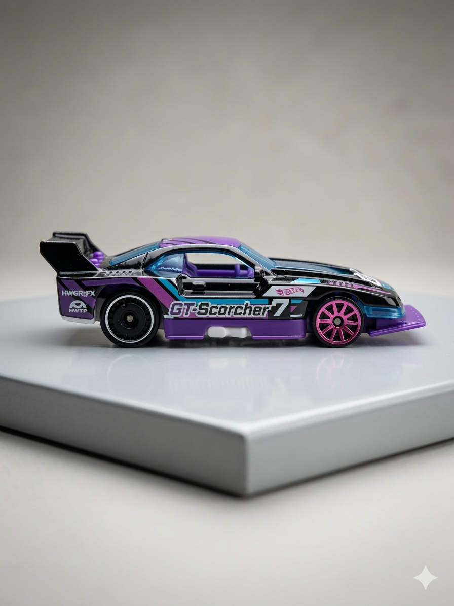 2020 Hot Wheels GT Scorcher Purple Let's Race #89/250 1:64 Loose