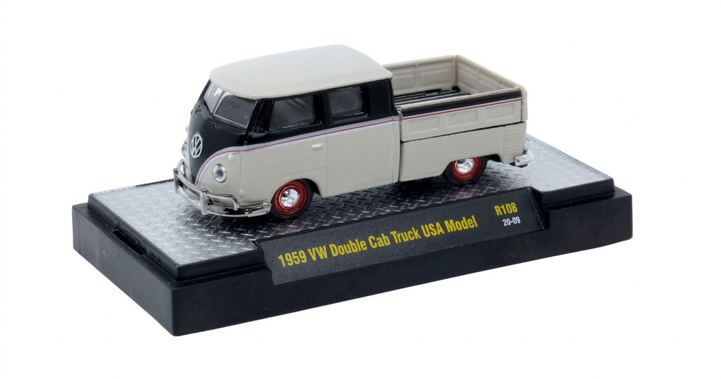 M2 Machines VW Tan 1959 VW Double Cab Truck USA Model R108 1:64