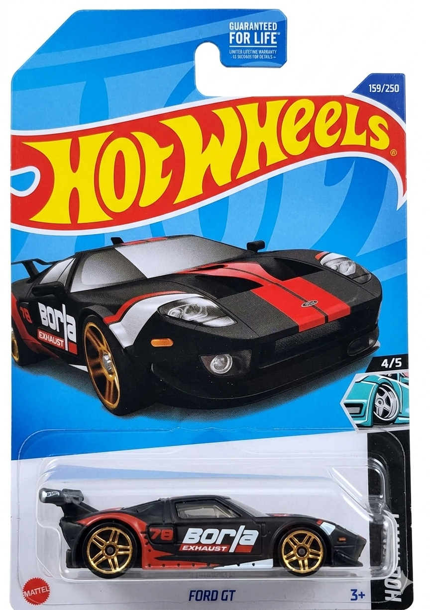 Hot Wheels 2024 Mainline – Ford GT (Borla Exhaust) – HW Modified 4/5 – #159/250