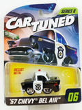 Packaged toy car model of a '57 Chevy Bel Air with 'Car Tuned' branding.
