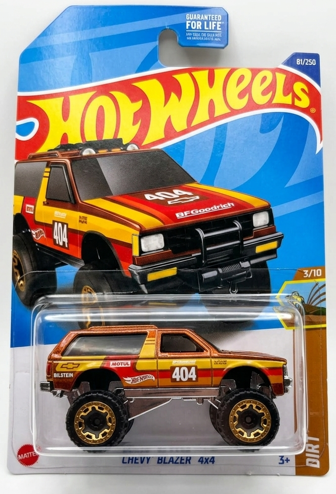 Hot Wheels 1:64 Chevy Blazer 4x4 - Orange/Yellow 404 BFGoodrich - Mud Studs